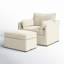 Fauteuil à housse avec roues et repose-pieds Cario-134055145-98143553