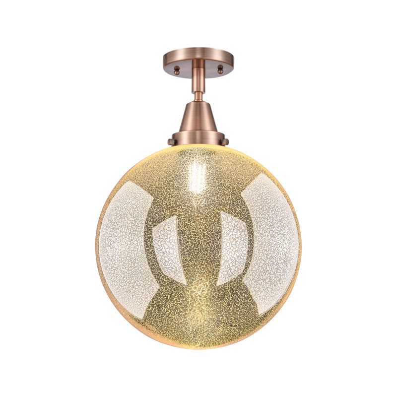 Caden Beacon 1 Light Flush Mount, Antique Copper