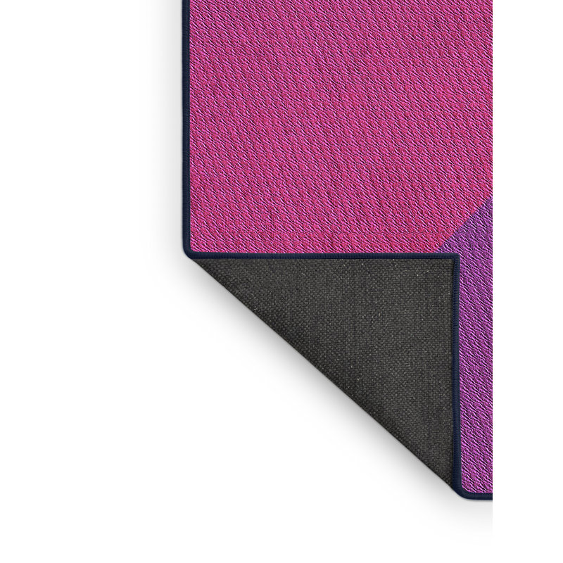 Tapis rouge / mauve en laine Abstract, Tapis de couloir 2 pi x 5 pi