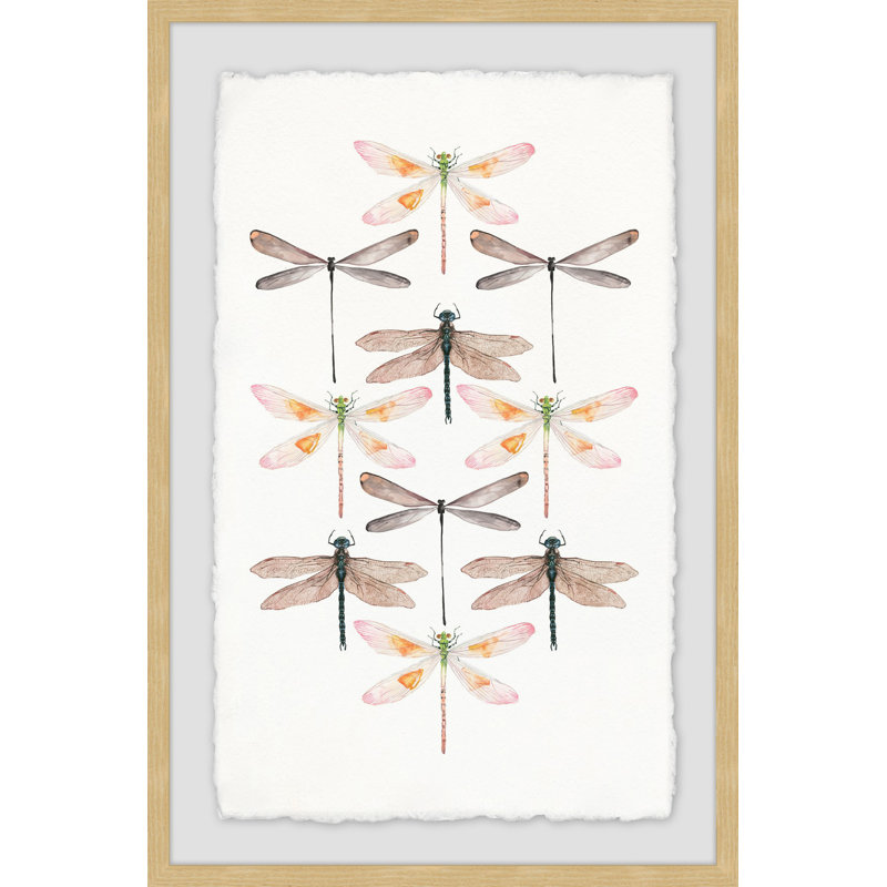 Dragonfly Rows - Single Picture Frame Print, 46 cm H x 30 cm W