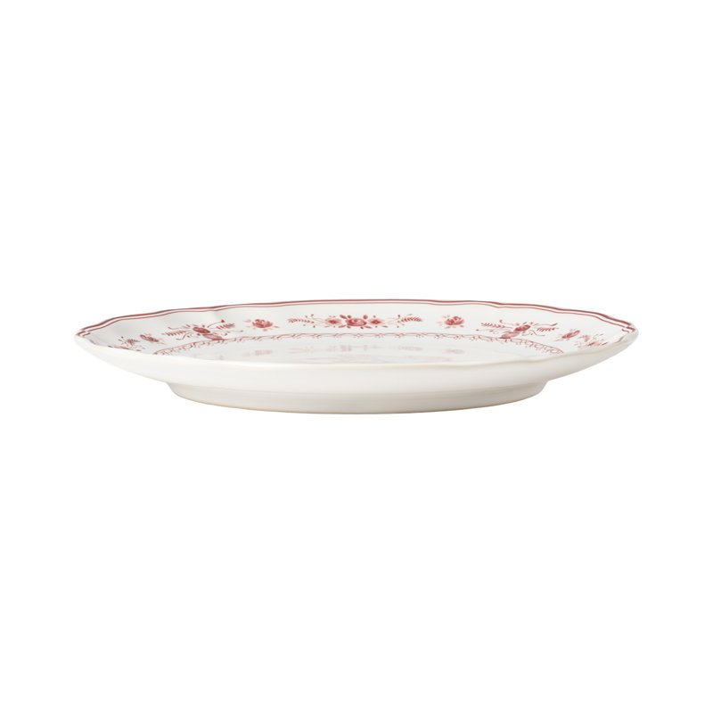 Vila Dinner Plates, White/Red