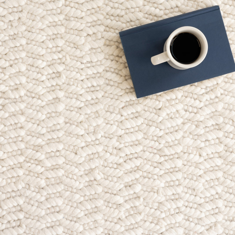 Annasha Hand Woven Chevron Area Rug, Rectangle 9'6" x 13'6"