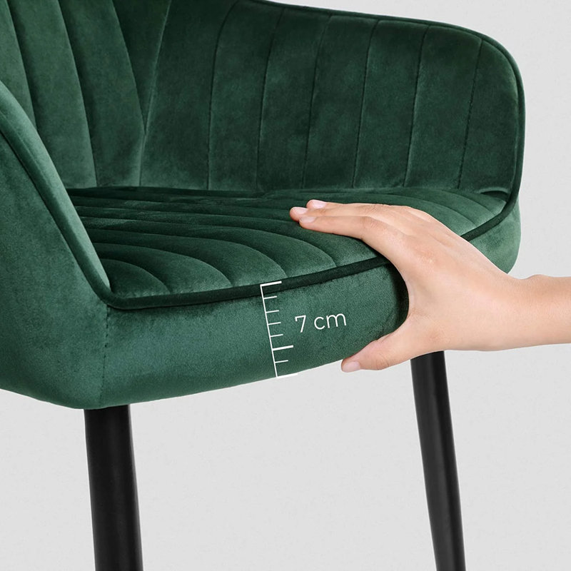 Zabian 7'' H Tufted Upholstered Metal Armchair, Green