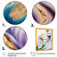 Bleu, or et vagues abstraites mauves I - Peinture sur toile-1718291175-1718291163