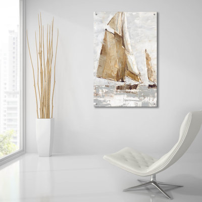 «Golden Sails» par Ethan Harper, art mural en verre acrylique