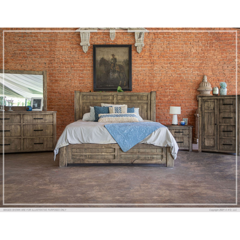 Feba Solid Wood Standard Bed, King