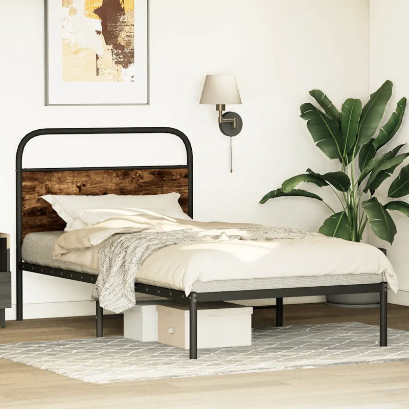 Alesiram Bed, Smoked Oak, Single (3')
