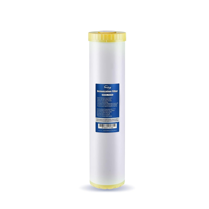 Filtre à eau déionisé iSpring fd25b pour système de lavage de voiture sans tache, compatible avec le système d'eau désionisée WGB22BD, 4,5 po x 20 po