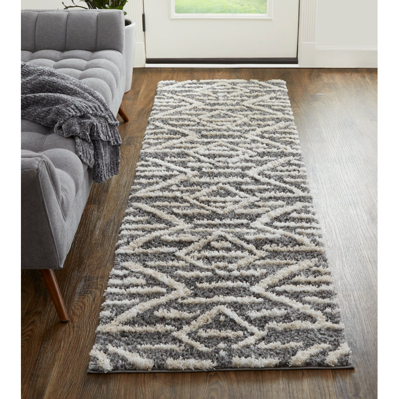 Tapis bohémien et éclectique en polyester Caide, Tapis de couloir 2 pi 6 po x 8 pi