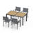 Abshire 5-Piece Outdoor Dining Set, 4-Person Outdoor Table and Chairs with Rectangular HDPS Top & Weather-Resistant Metal Frame, All-Weather Patio Dining Set for Backyard, Deck, Garden-516156724