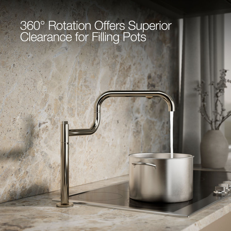 Components® Deck-Mount Pot Filler, Polished Nickel