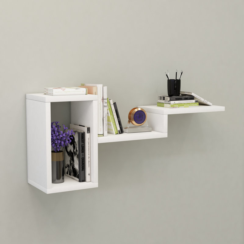 Emley 3 Piece Floating Shelf, White
