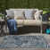Alizay Floral Polypropylene Indoor/Outdoor Area Rug in White/Navy Blue