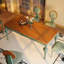 Table de salle à manger rectangulaire vintage en bois massif-1689843461