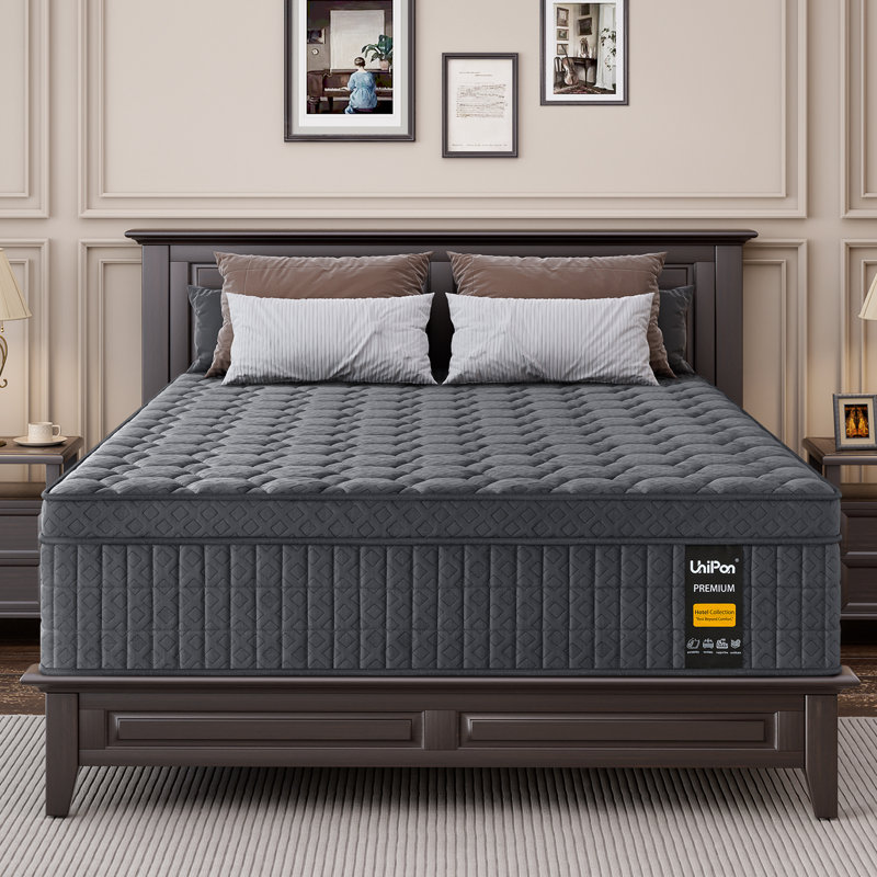 Matelas hybride rafraîchissant avec support de bord amélioré, certifié Certipur-US, soulagement de la pression et isolement des mouvements
