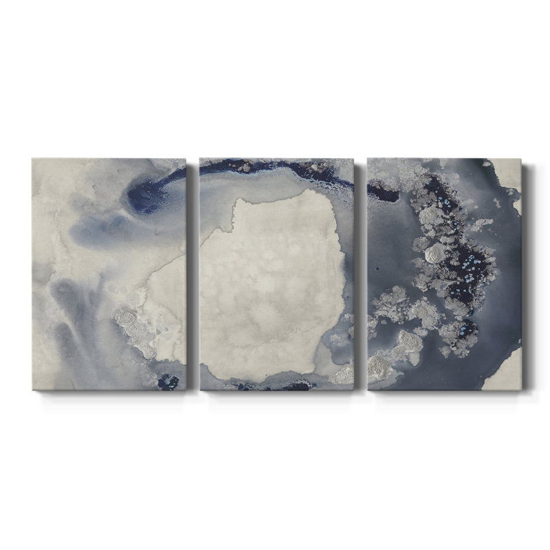 Celestial Paynes I - Toile tendue avec châssis de qualité supérieure - Prêt à accrocher, H 12 po x l 24 po x P 1 po