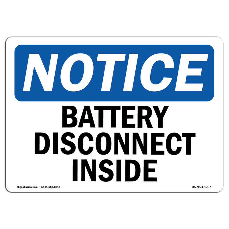 Battery Disconnect Inside Sign