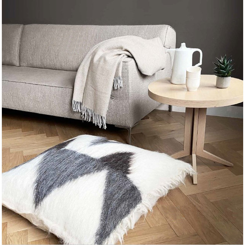  Recycled Wool Square Cushion 35" L Rustic Decorative Pillow for Indoor Use