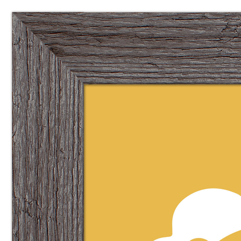 Art encadré courageux, H 14 po x l 11 po x P 0,75 po, Cadre gris