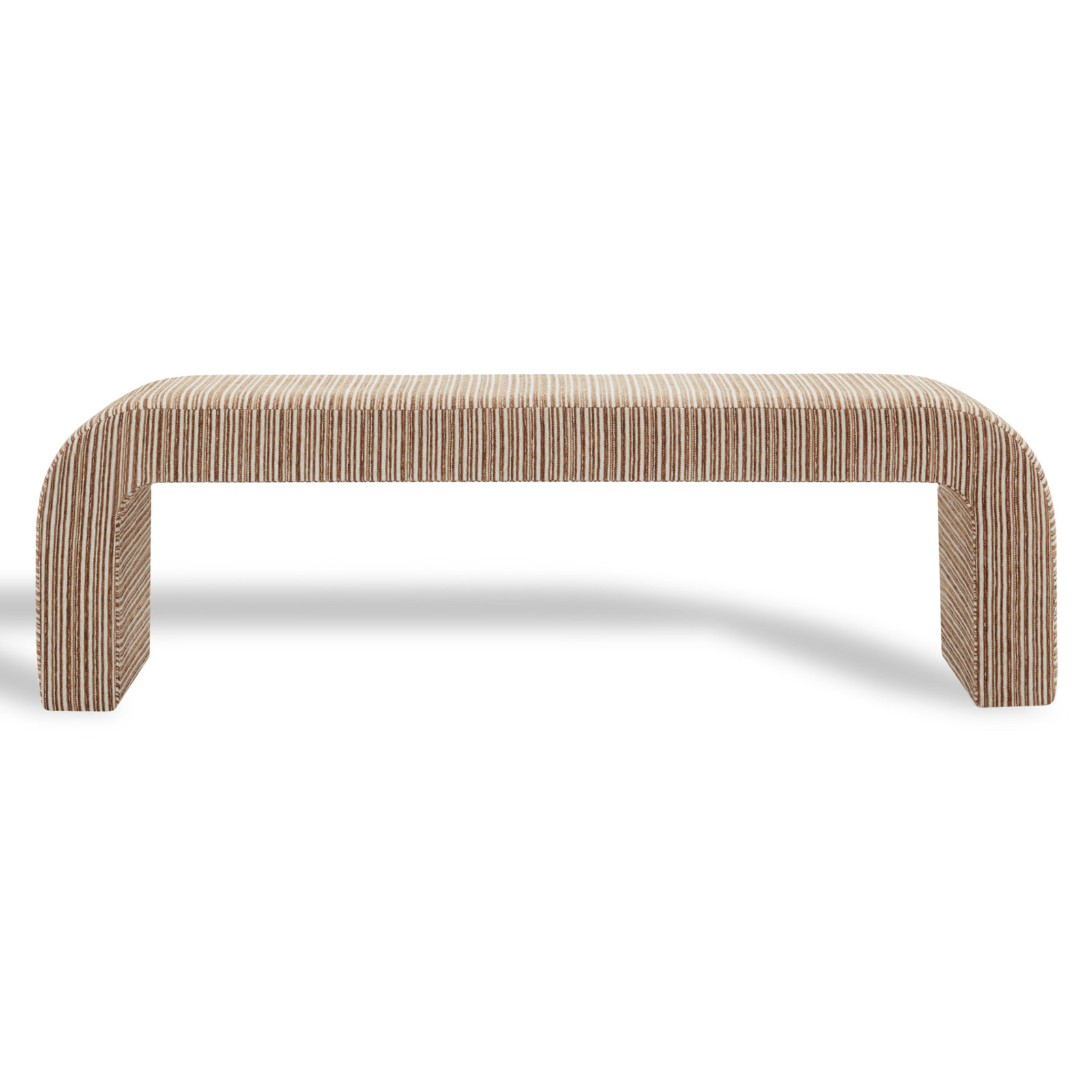 Daine 62" Upholstered Bench, Brown / Beige