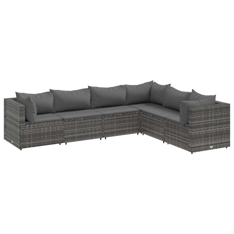 Ensemble de canapé d'extérieur en polyester et en polyester thermolaqué gris