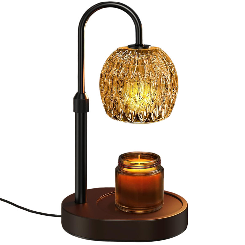 Candle Warmer Lamp with Timer Dimmer,Adjustable Height Wax Melting Lamp,(Black), Black
