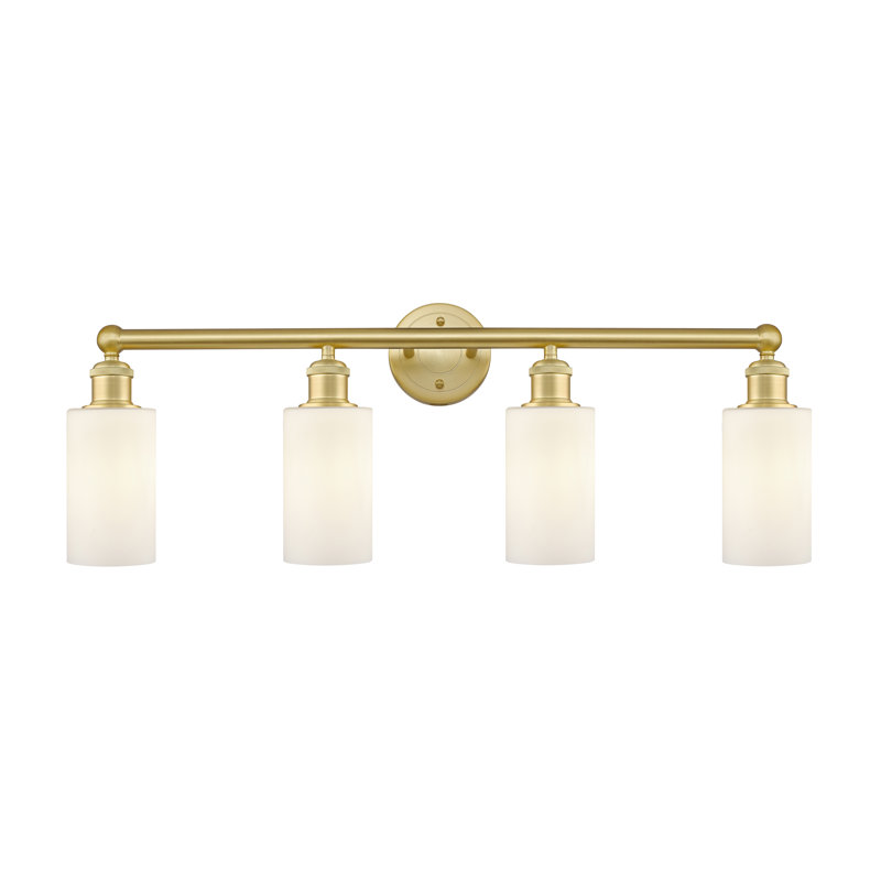 Caldello 4 - Light Dimmable Vanity Light, Matte White, Satin Gold