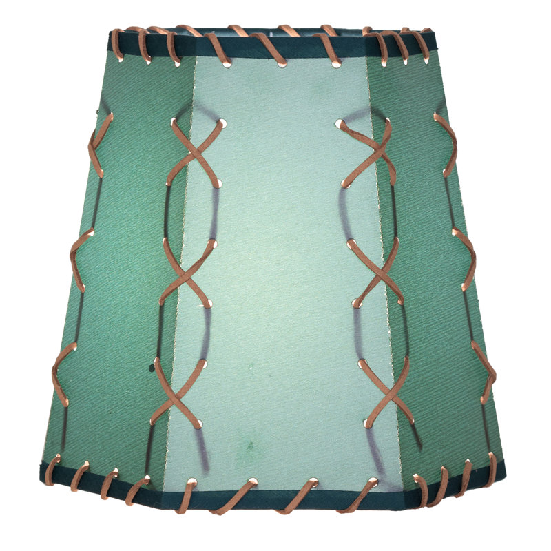 Abat-jour hexagonal en bois vert de 7 po de largeur