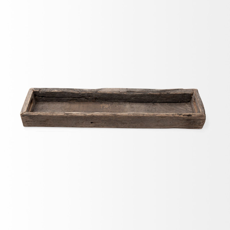 Plateau de service en bois Jake, H 3 po x l 30 po x P 7 po, Brun