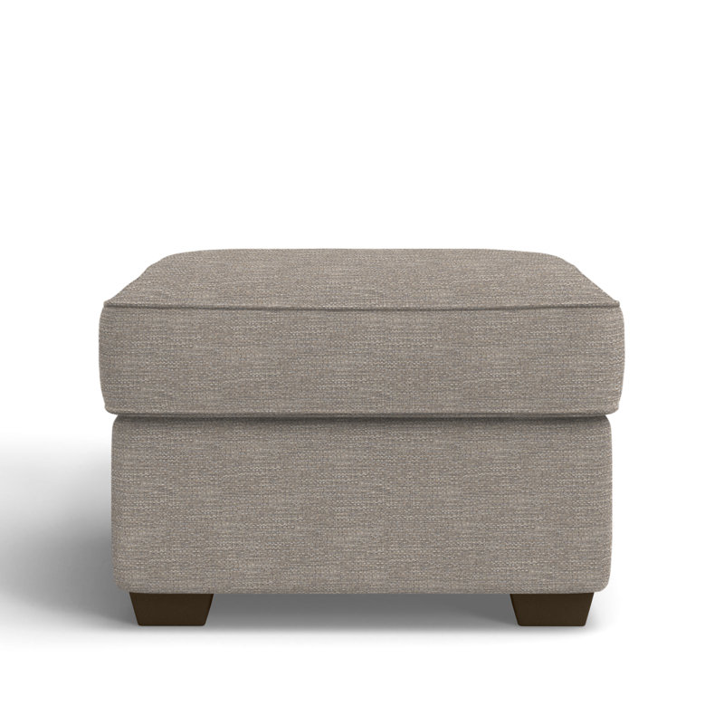 Gemi Upholstered Ottoman, Drusky Linen Sustain® Basketweave