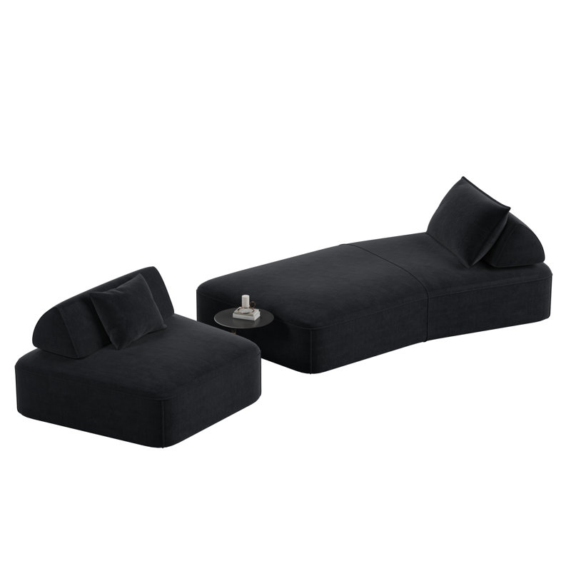 Ensemble de canapé modulaire surdimensionné Modern Light Luxury, Gris foncé