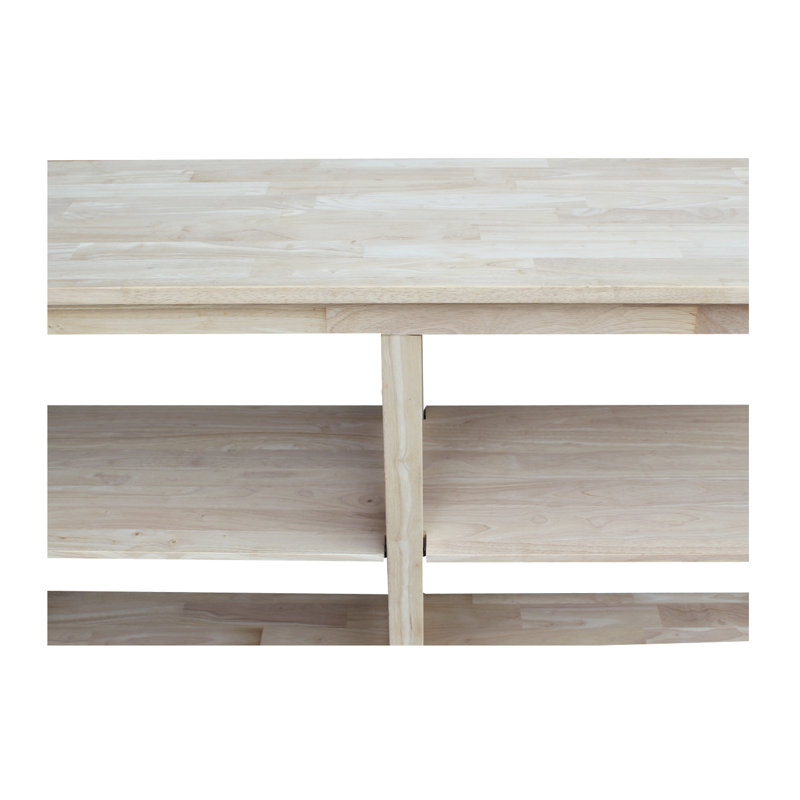 Rossitano 60'' Unfinished Solid Wood Console Table, Unfinished / Ready to Finish