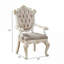 Ensemble de 2 fauteuils d'appoint capitonnés, structure en bois massif, revêtement en tissu beige chaud pour les sièges de salle à manger