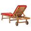 Chaise longue simple en teck avec coussins 78 po Ferrysburg-110778392