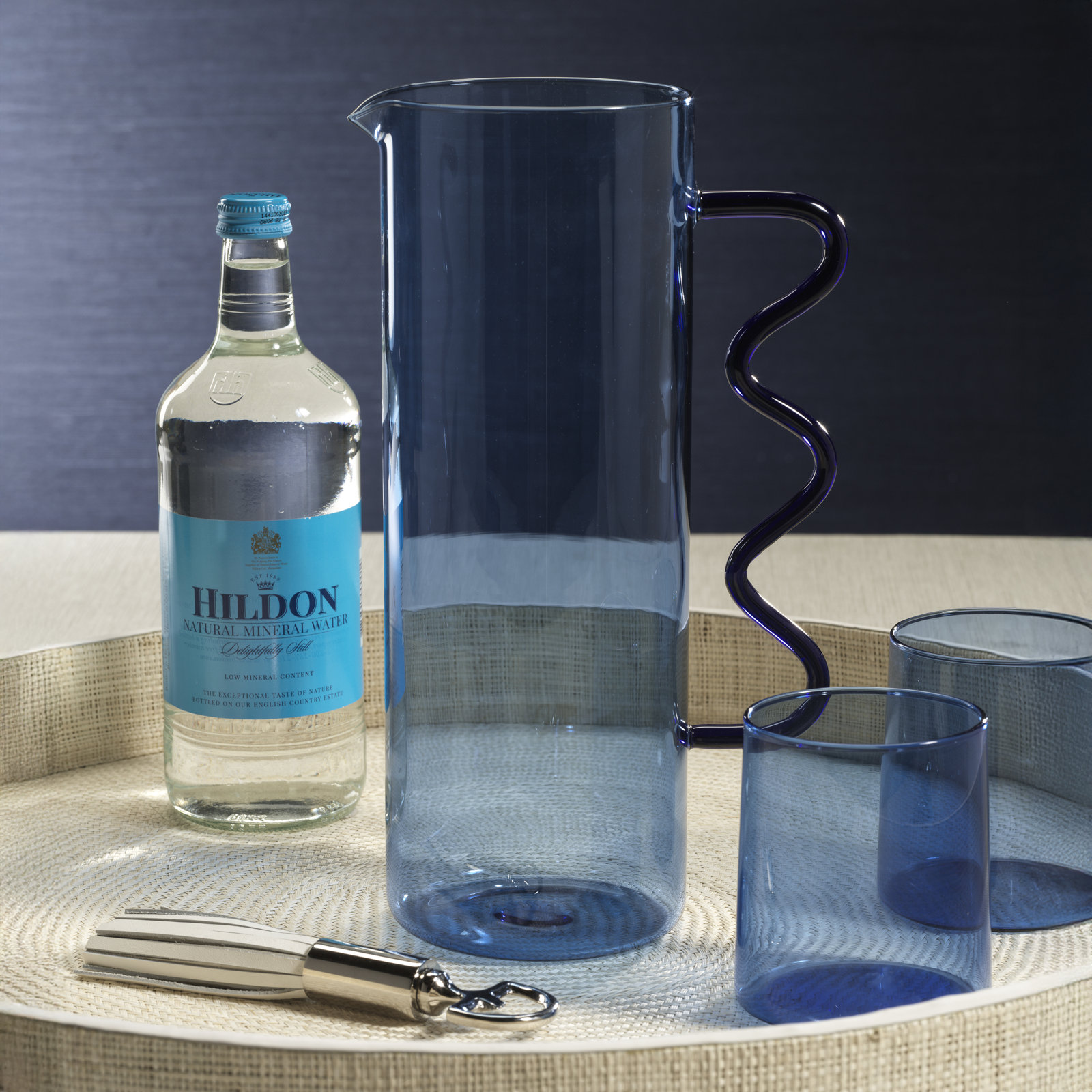 Borosilicate Glass Pitcher, Blue
