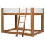 Lit superposé bas avec échelle réversible, lit superposé convertible en bois massif avec garde-corps de sécurité pour plafonds bas-133661432-133661435