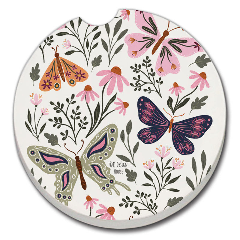 Sous-verre pour voiture Dakota Fields Flutter Blooms