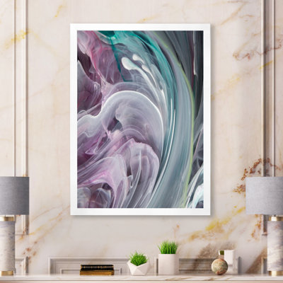 Turquoise And Purple Liquid Flow Art IV - Print on Canvas