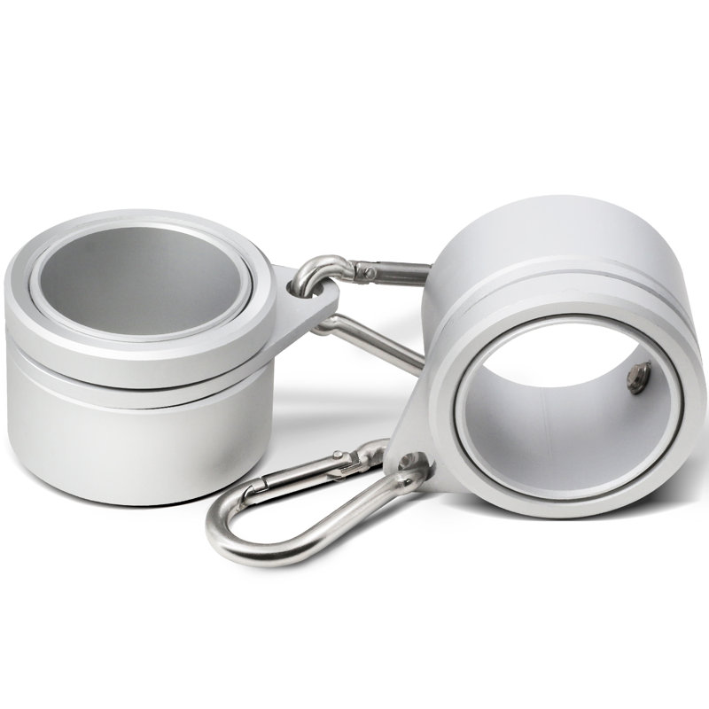 Silver Aluminum Flagpole Mounting Rings Set with Carabiners