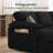 U Shape Sectional Sofa with Pull Out Bed, Sleeper Sectional Couch with Storage, Black-93679248