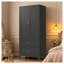 Armoire-penderie 71 po en métal avec tiroirs - Armoire de rangement en acier noir pour l'organisation de la chambre à coucher, du bureau et du vestibule
