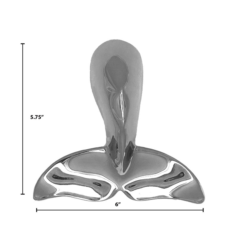 Humpback Whale Tail Door Knocker, Nickel Silver