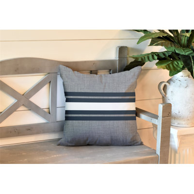 Striped Outdoor Reversible Throw Pillow