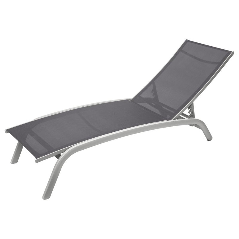 Manha 194cm Long Reclining Single Chaise, Dark Grey