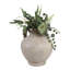 Vase rond en terre cuite avec poignée pour décoration intérieure - Vase à fleurs de style rétro pour décoration d'étagère ou de table d'appoint - 15 po, ivoire