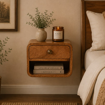 30cm W Solid Wood Bedside Table