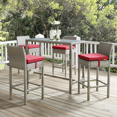 Conduit 5 Piece Outdoor Patio Wicker Rattan Set by Modway