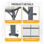 Pergola extérieure en métal 12 pi x 8 pi avec toit en acier galvanisé pour patio et jardin, noir
