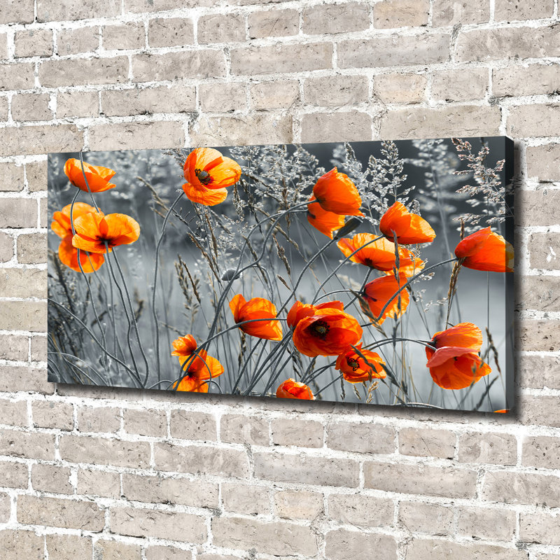 Field Poppies - Wrapped Canvas Print, No Frame, 140cm H x 70cm W