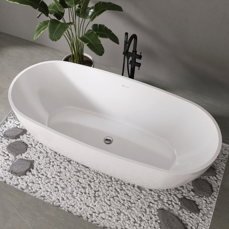 Baignoire de trempage autoportante en acrylique 71 po Fslefay